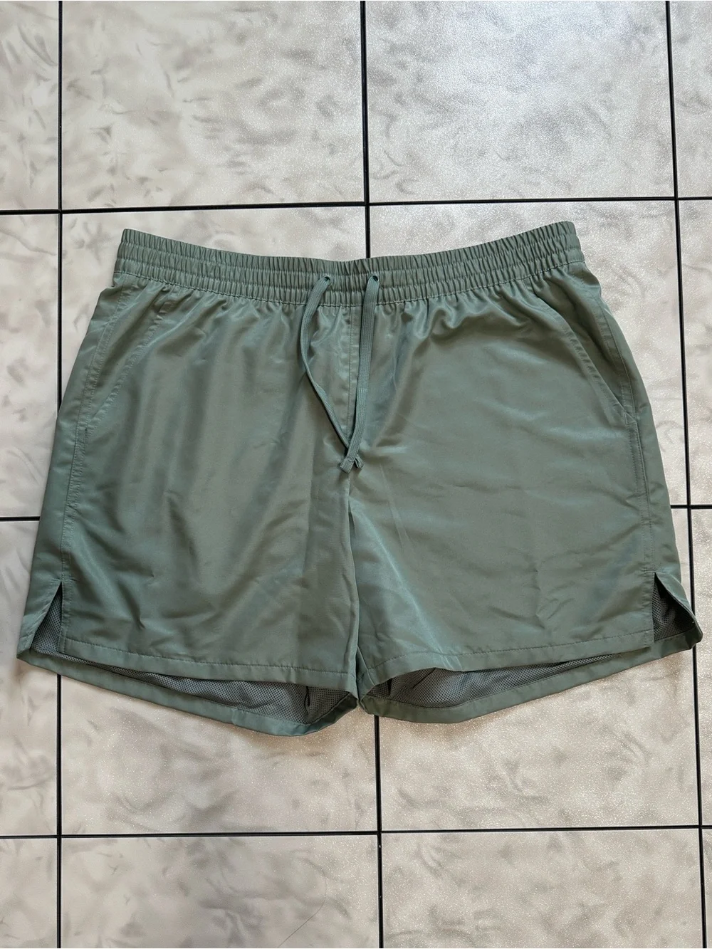 tek gear Men's Sage Green Athletic Drawstring Shorts